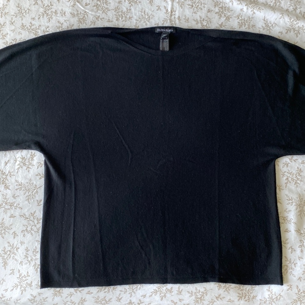 Eileen Fisher elbow length boatneck T